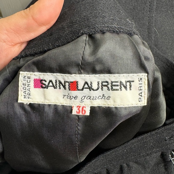 Vintage 1980's Yves Saint Laurent Rive Gauche Black Pencil Skirt - Picture 3 of 8